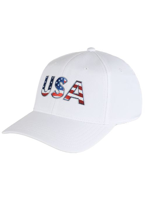 Americana White AeroSphere Tech Fabric Cap - Lightweight Performance Hat for Running, Hiking & Outdoor Activities