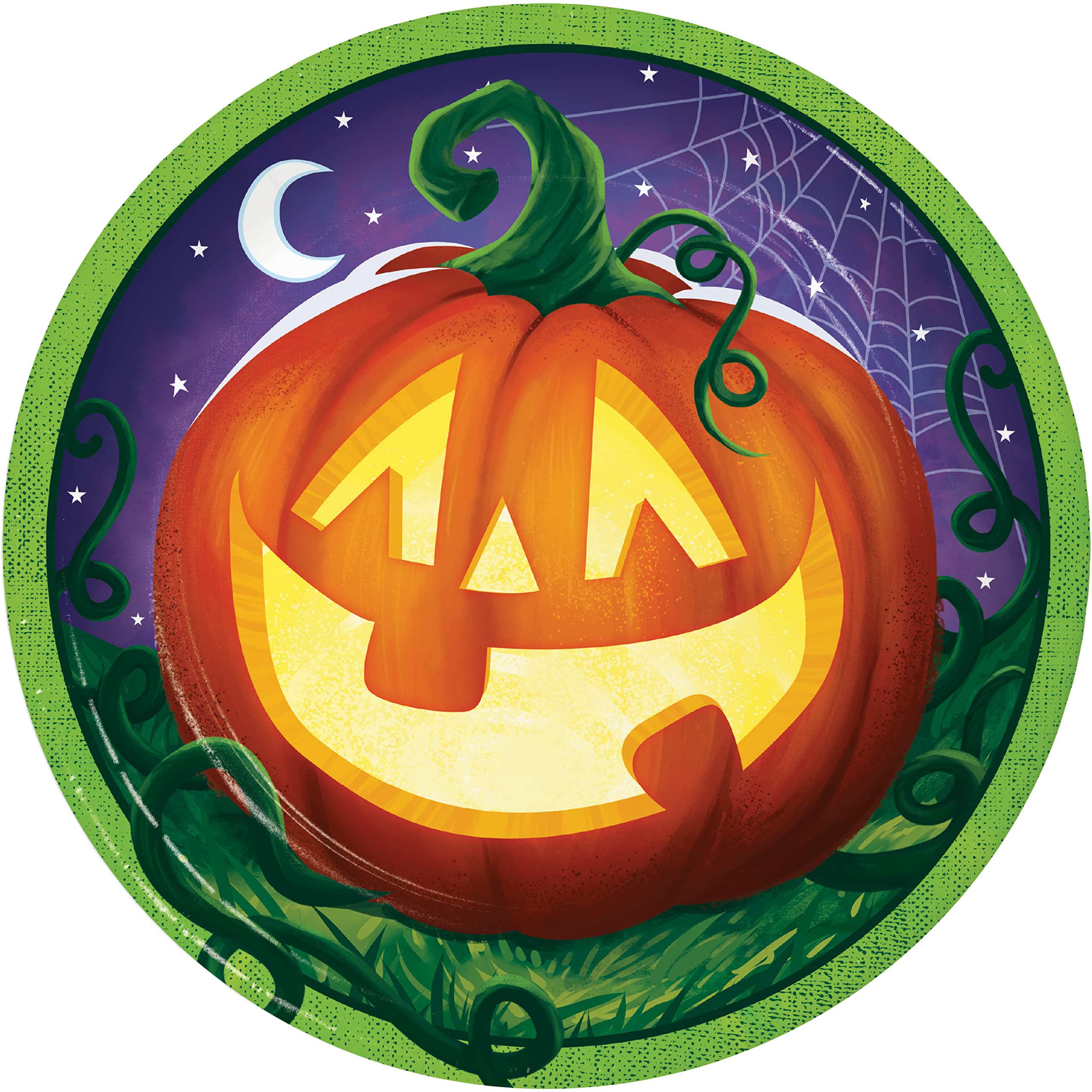 24-Pack Smiling Pumpkin Dessert Plates - Halloween Party Supplies for Candy, Cookies & Treats - Perfect for Fall Celebrations & Thanksgiving Gatherings