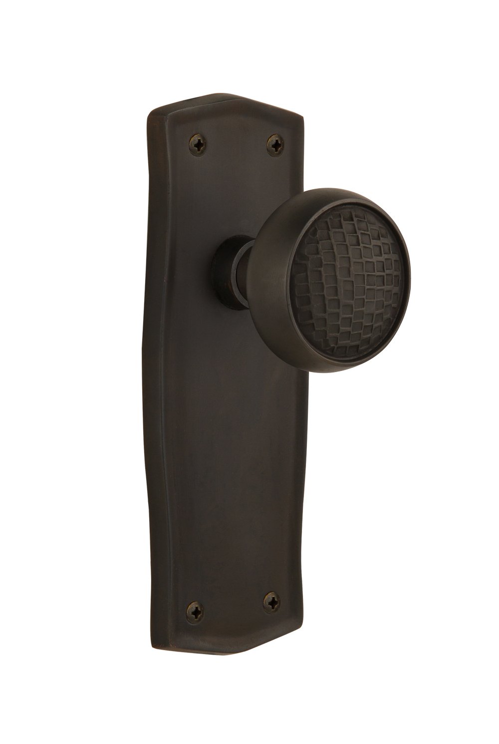 Nostalgic Warehouse Prairie Plate with Craftsman Knob - Single Dummy Door Handle in Oil-Rubbed Bronze Finish | Perfect for Vintage Home Decor & Farmhouse Style Doors