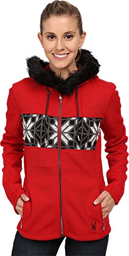 Spyder Women's Soiree Faux Fur Hoodie - Cozy Winter Jacket with Hood for Outdoor Activities & Casual Wear