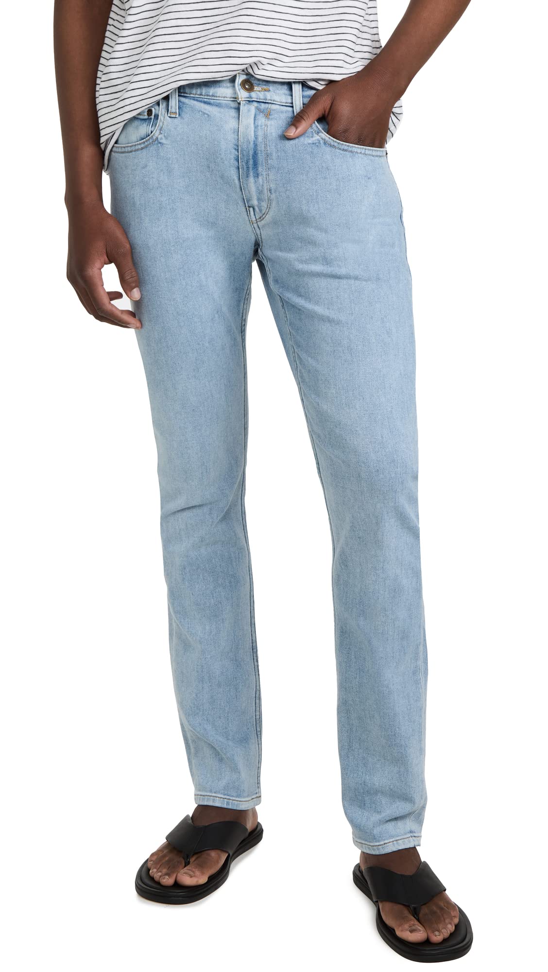 PAIGE Men's Lennox Byers Slim Fit Stretch Denim Jeans - Comfortable Straight Leg Pants for Casual Wear & Office Style