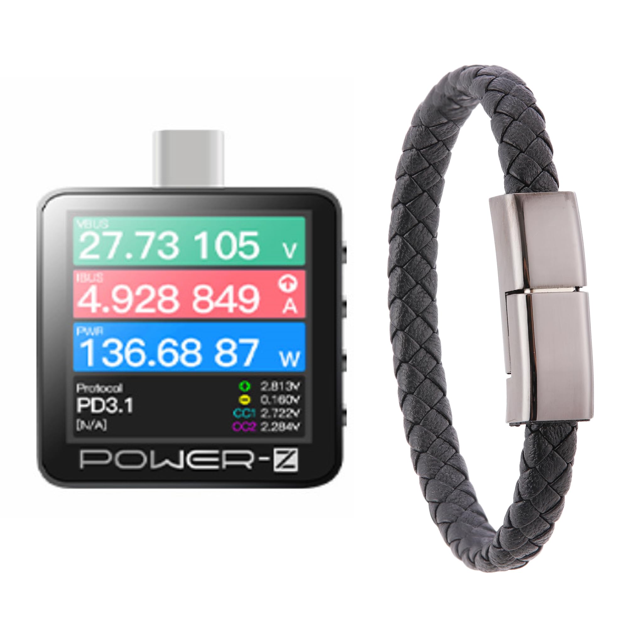Power-Z KM003C USB-C Fast Charging Tester with Digital Voltmeter - PD3.1 QC5.0 Compatible for iPhone 15, MacBook, Galaxy S23 - Perfect for Tech Enthusiasts & Travel Charging Solutions