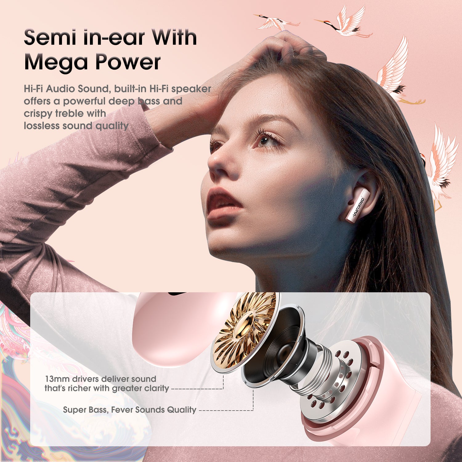 ONIKUMA T301 TWS Wireless Bluetooth 5.3 Gaming Earbuds with Mic - Touch Control, Noise Cancelling, Comfortable Fit for Sports, Workouts, and Mobile Gaming