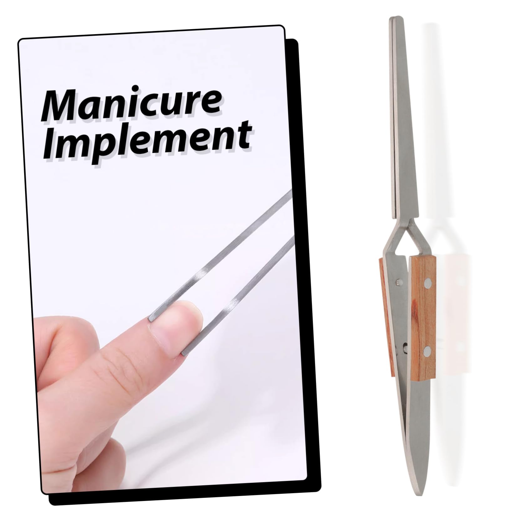 Professional Metal Nail Shaping Tweezers - Manicure Tools for Nail Art, Clipping & Shaping - Durable Stainless Steel Nail Clippers with Wooden Handle - Perfect for DIY Nail Care, Salon & Home Use