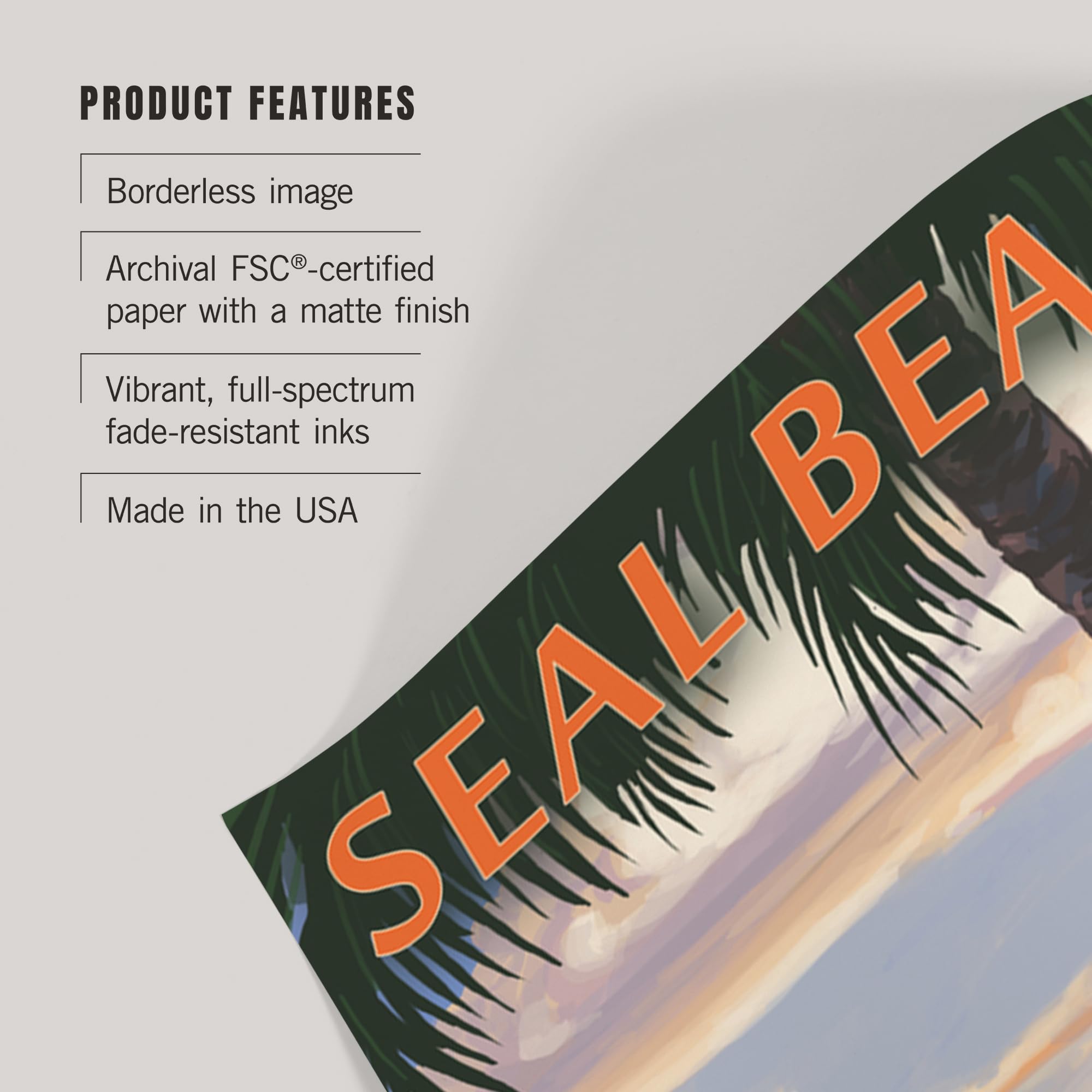 Lantern Press 16x24 Inch Giclee Art Print - Seal Beach California Sunset with Adirondack Chairs - Coastal Wall Decor for Living Room, Bedroom & Office