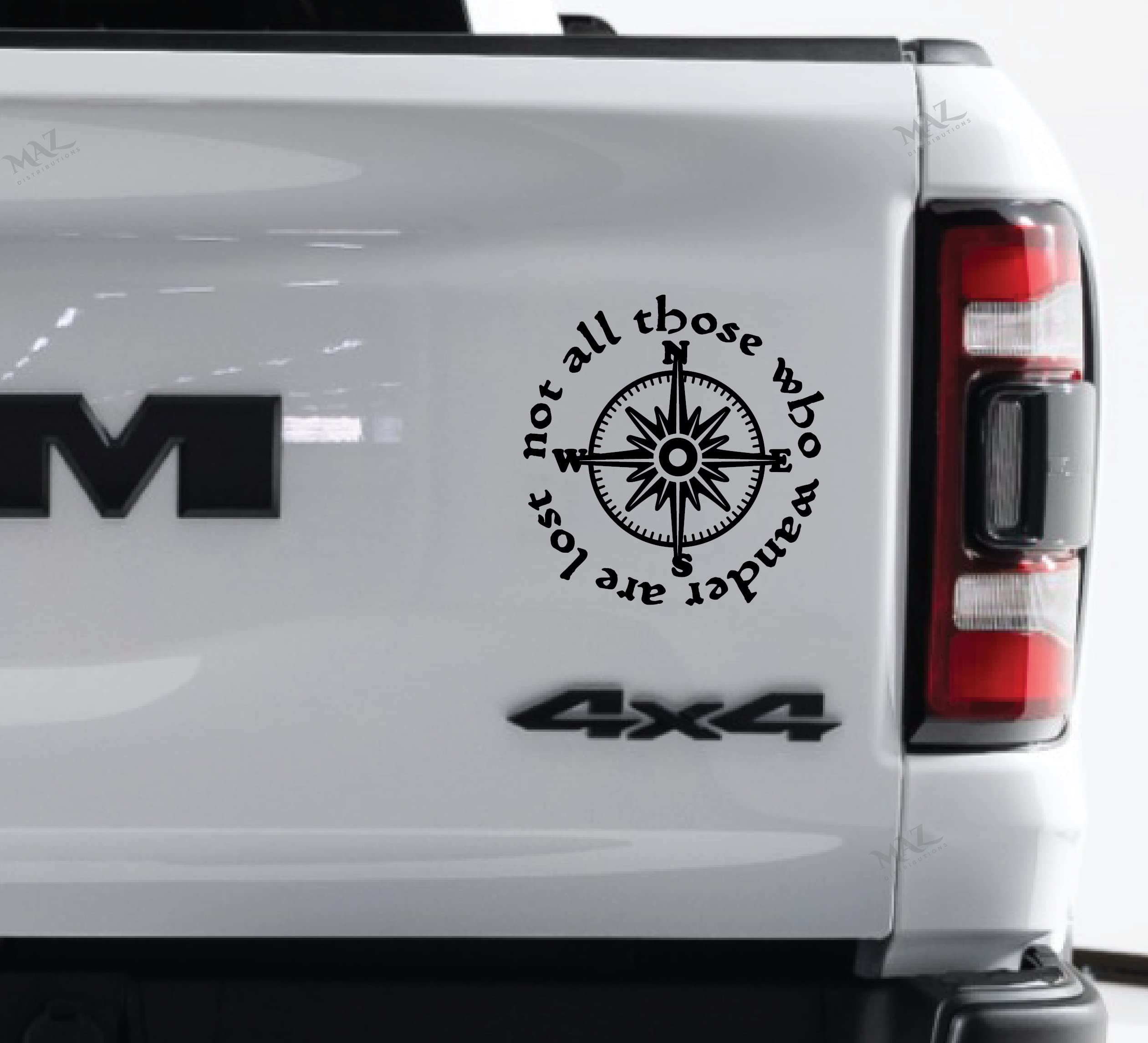 MAZ DISTRIBUTIONS - Not All Who Wander Are Lost Vinyl Decal Sticker - Waterproof Removable Window Decal for Cars, Laptops, Water Bottles - Perfect for Outdoor Gear, Bumpers, Bags & Travel Accessories - MAZ-388