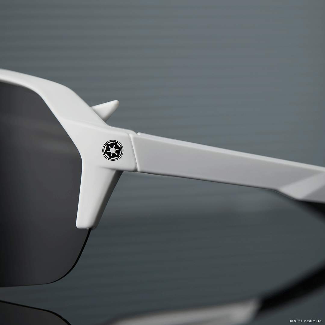Stormtrooper Sport Galactic White + Category 3 Polarized Dark Grey Sunglasses - UV Protection for Running, Cycling & Outdoor Adventures