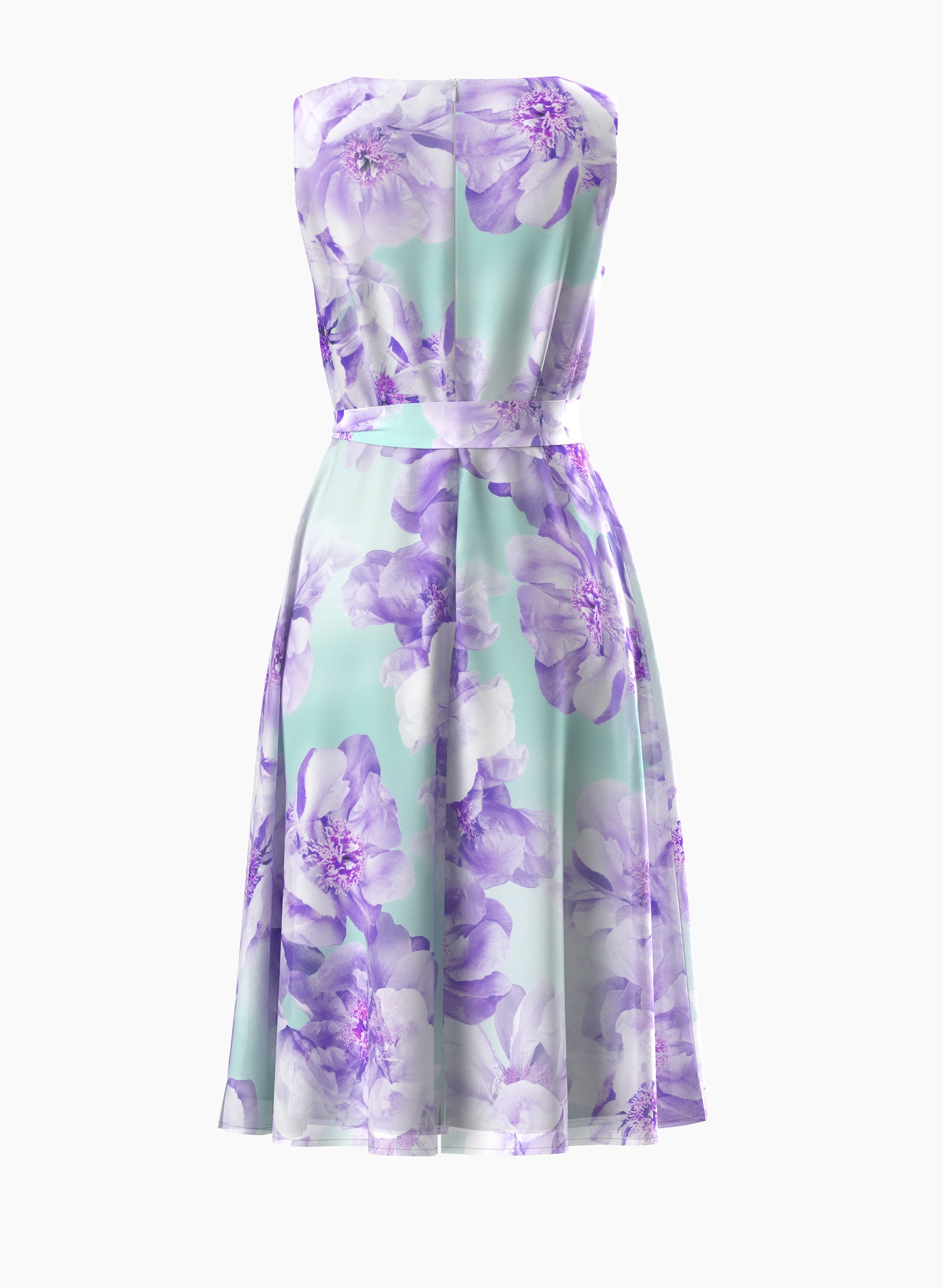 Floral Print Belted Dress for Women - Elegant Summer Midi Dress with Belt for Casual Wear, Office, and Special Occasions