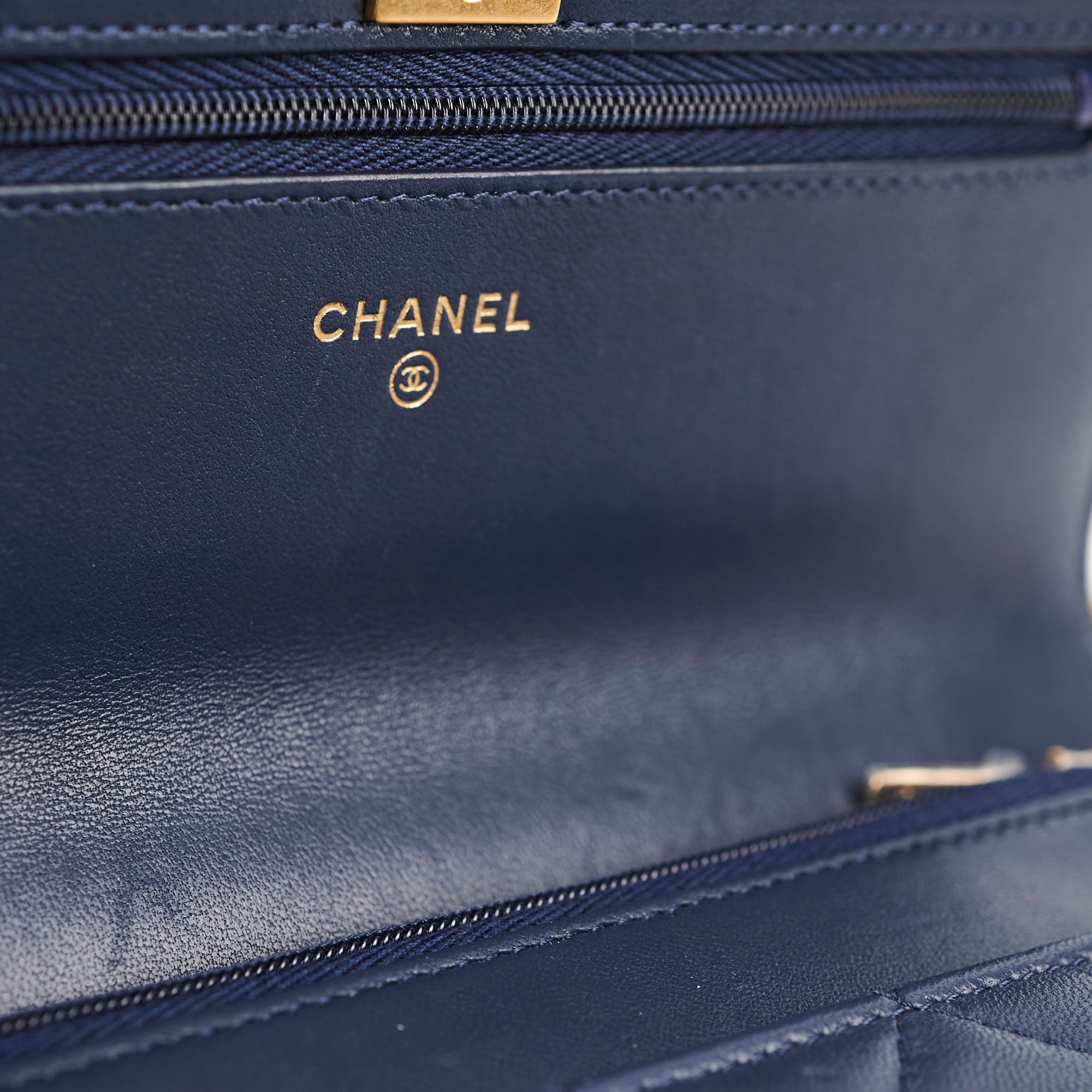 Chanel Seasonal Wallet On Chain Lambskin Navy Microchipped - Luxury Crossbody Bag for Women, Perfect for Parties, Date Nights & Special Occasions