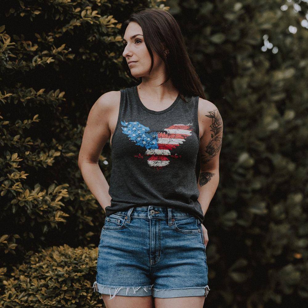 Women's Freagle Everyday Tank Top - Soft Cotton Comfort Fit Casual Wear - Dark Heather Gray - Perfect for Yoga, Gym, and Summer Outfits