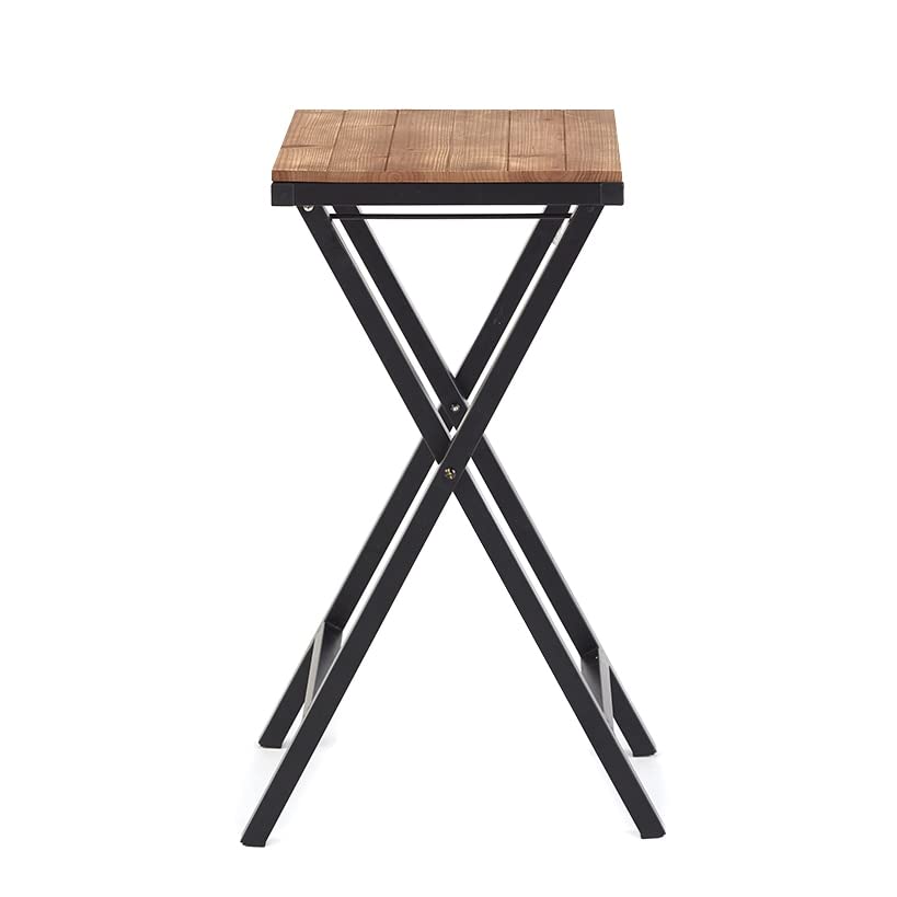 Foldable Outdoor Side Table - Compact Rustic Patio & Deck Stand for Camping, Picnics & Backyard BBQs