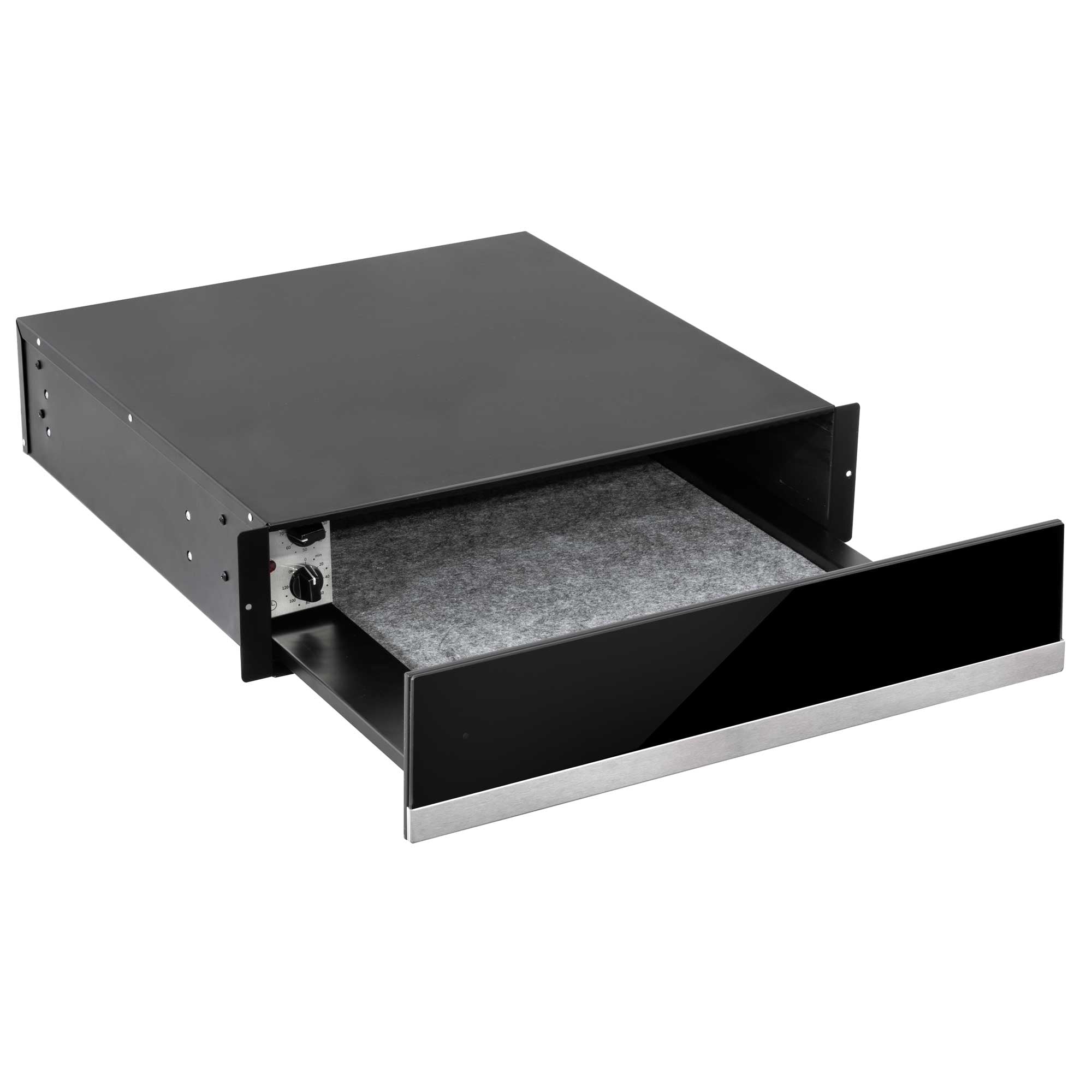 Baridi 60cm Built-In Warming Drawer with Push-to-Open & Anti-Slip Mat - Black/Stainless Steel (DH202) - Perfect for Kitchens, Restaurants & Buffets to Keep Food Warm