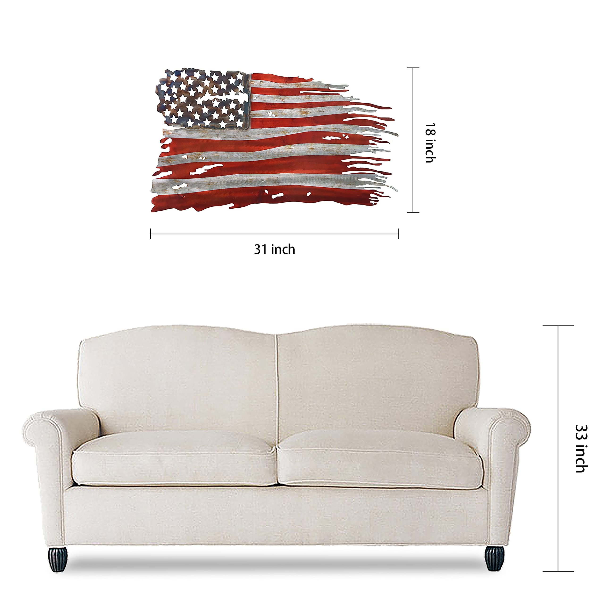Empire Art Direct Hand Painted Etched Metal Wall Sculpture - Patriotic Free & Brave Wall Art Decor - Ready to Hang for Living Room, Bedroom & Office - Perfect for Home, Office & Gift Giving