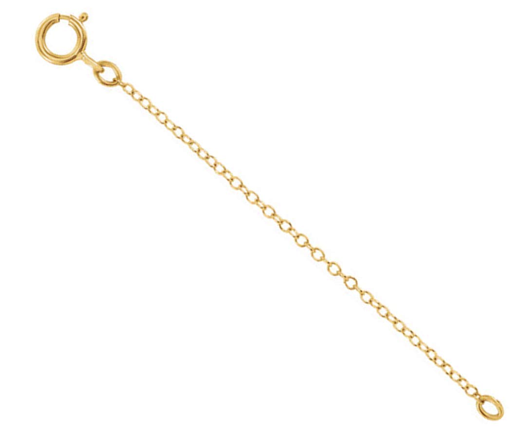 14K Yellow Gold Necklace Extender Chain - 2.25 Inches (1.04mm) Safety Extension for Pendants & Lockets - Perfect for Jewelry Adjustments & Layering Looks