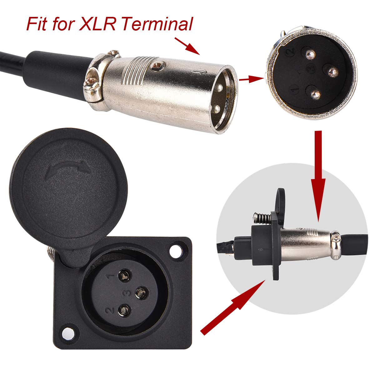 XLR Charging Port Socket for EVO 500 800 MX500 MX650 E-Scooter - Compatible with Izip & Schwinn Electric Scooters - Includes Free Connector & Cable - Perfect for DIY Repairs & Charging Station Upgrades