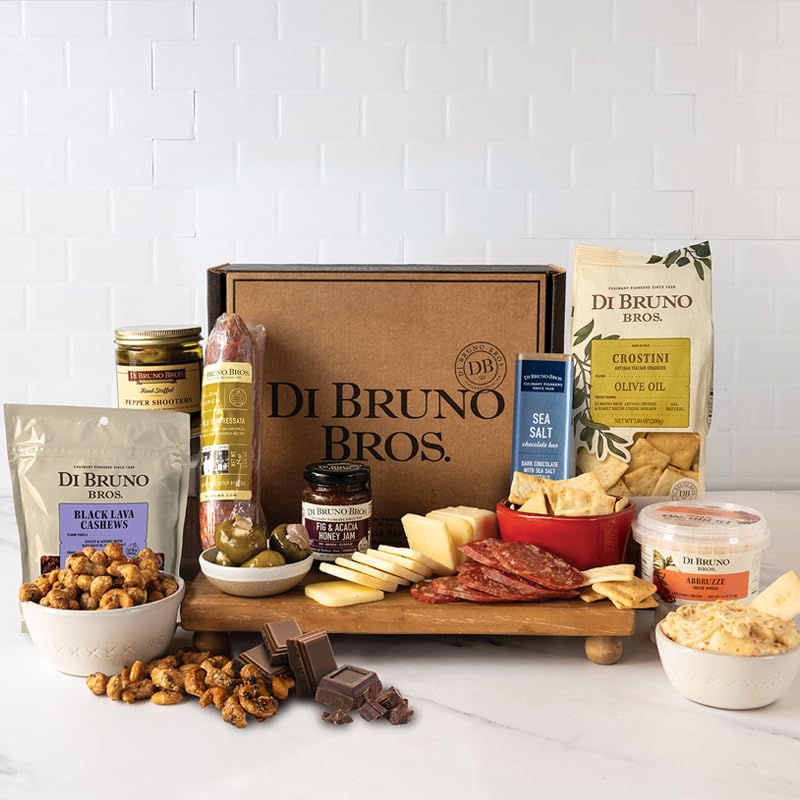 Di Bruno Bros Abbondanza Cheese & Charcuterie Gift Box - Premium Italian Meat, Cheese Block, Spreads, Nuts & Charcuterie Board Accessories | Perfect Gourmet Food Gift for Holidays, Parties & Corporate Events