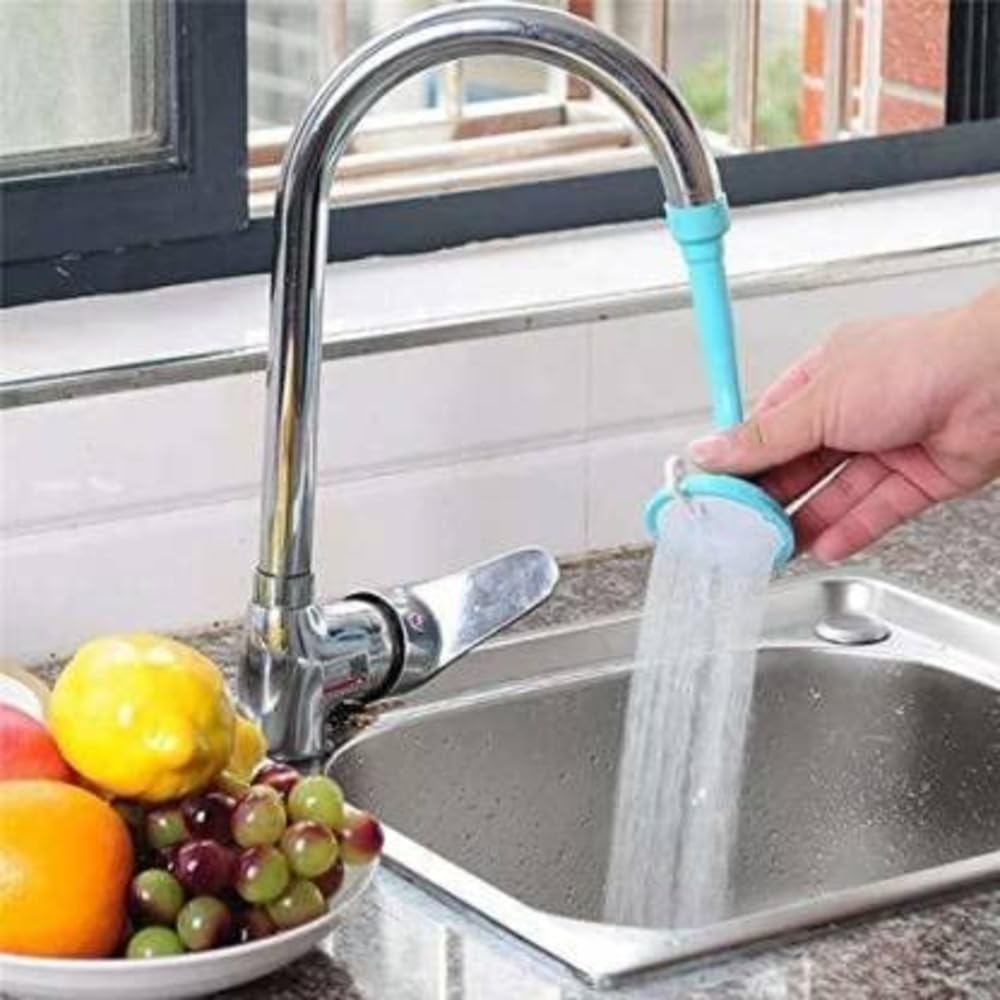 Adjustable Silicone Faucet Extender - ABS PVC Rotating Spray Nozzle for Sink & Shower | Water Saving Kitchen Tap & Shower Head Filter | Perfect for Hand Washing, Dish Cleaning & Water Conservation