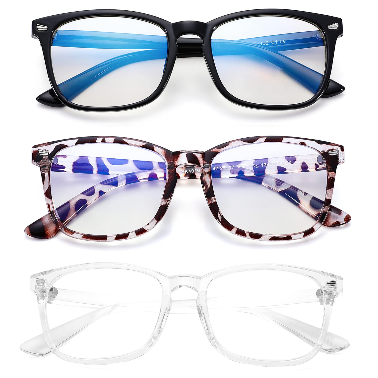 COASION Blue Light Blocking Glasses for Kids Age 3-12 (3 Pack) - Computer & Screen Protection Glasses for Boys & Girls - Perfect for Online Learning, Gaming & Digital Device Use