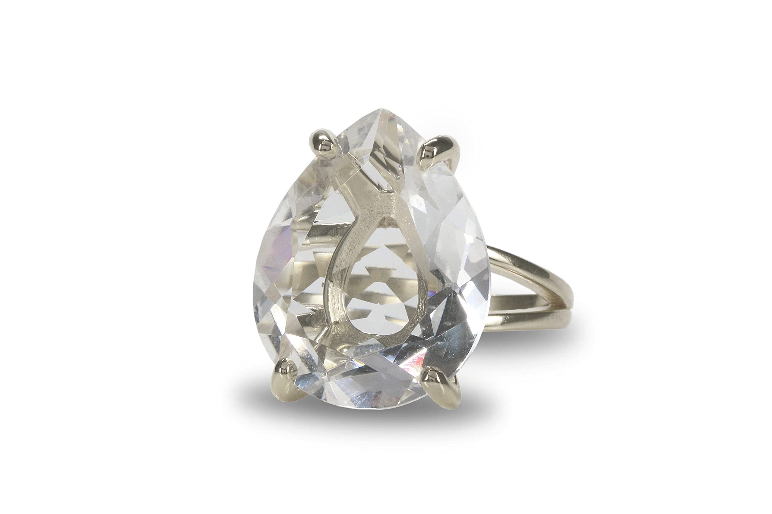 14K Gold-filled Clear Quartz Ring - Handmade Wedding, Birthday, Promise & Everyday Jewelry - Engraving Available with Gift Box | Perfect for Anniversaries, Proposals & Special Occasions