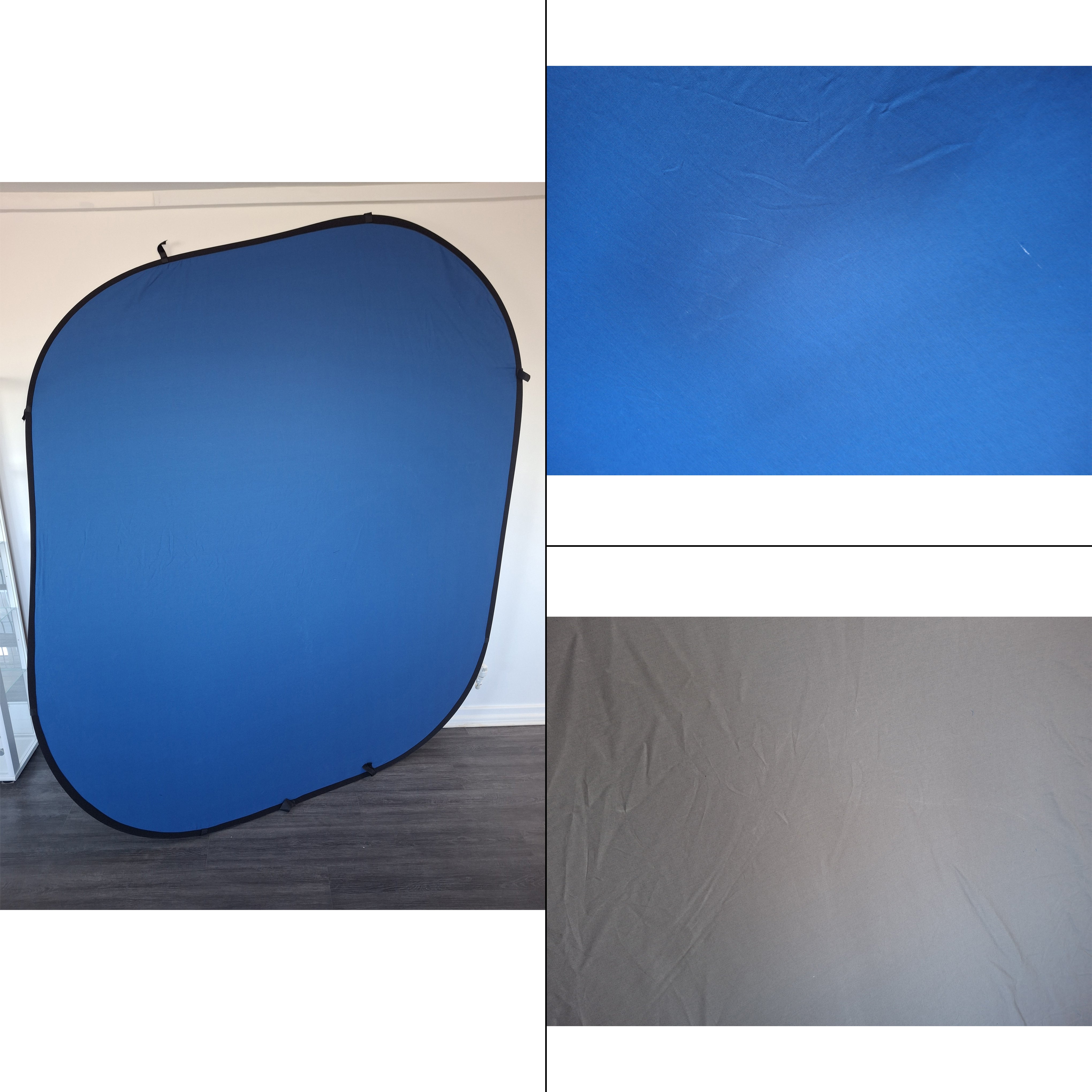Dual-Sided Collapsible 2x2.3m Photography Background Board - Blue & Grey for Studio, YouTube Videos & Product Photography