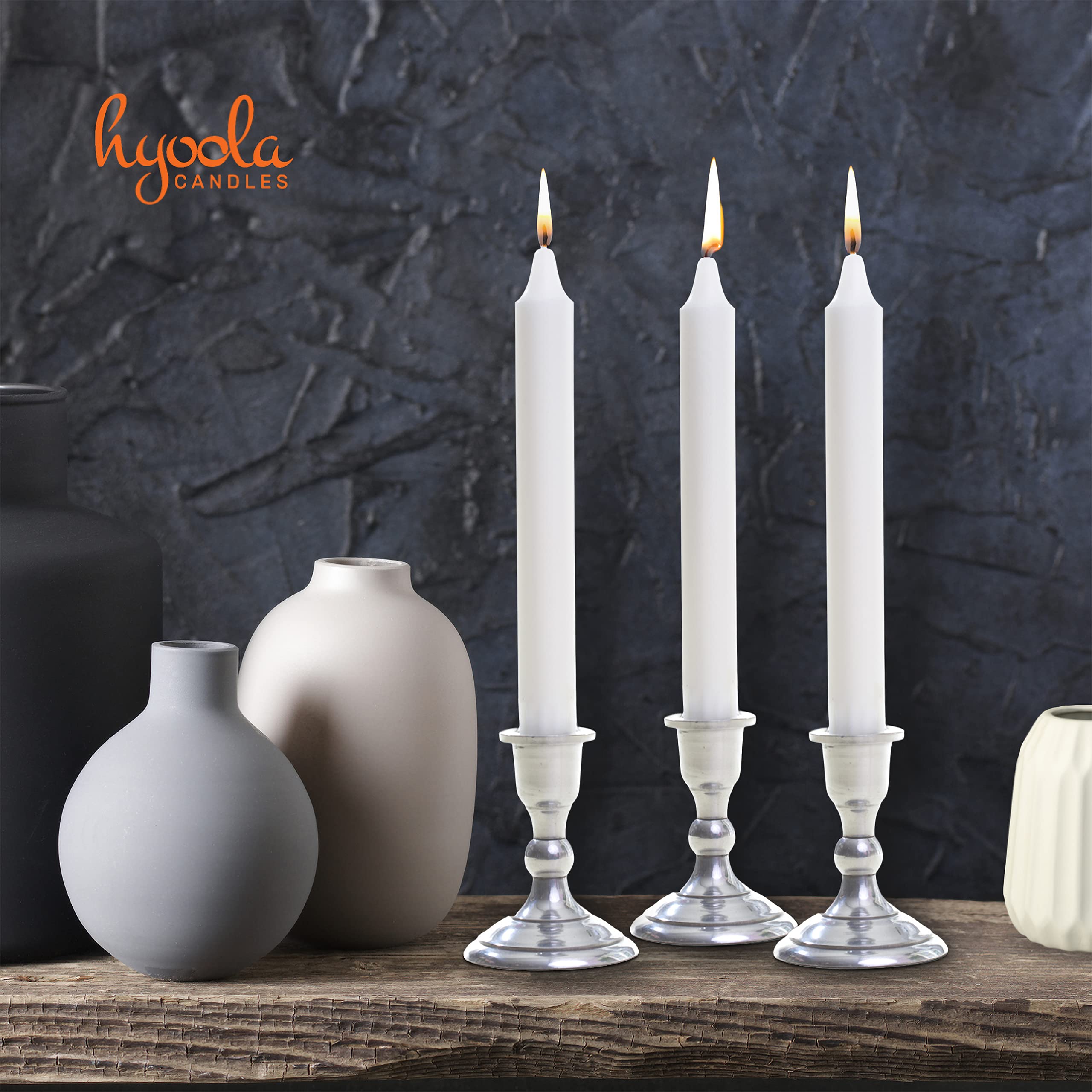 Hyoola 4 Inch White Candles (10cm) - 72 Pack Short Candlesticks with 3 Hour Burn Time - Premium European Made for Weddings, Home Decor & Romantic Dinners