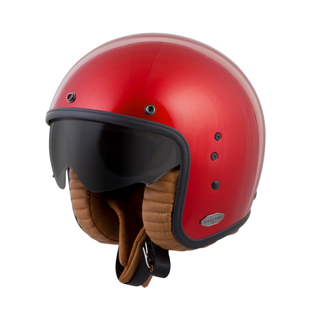 ScorpionExo Belfast 3/4 Open Face Motorcycle Helmet - Candy Red, Small - Comfortable & DOT Approved for Urban Commuting & Scooter Rides