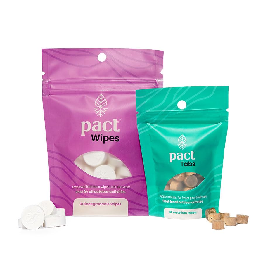 PACT Lite Bathroom Kit - Ultralight Camping & Backpacking Toiletries for Hiking, Travel & Outdoor Adventures - Compact & Portable for Backcountry Trips