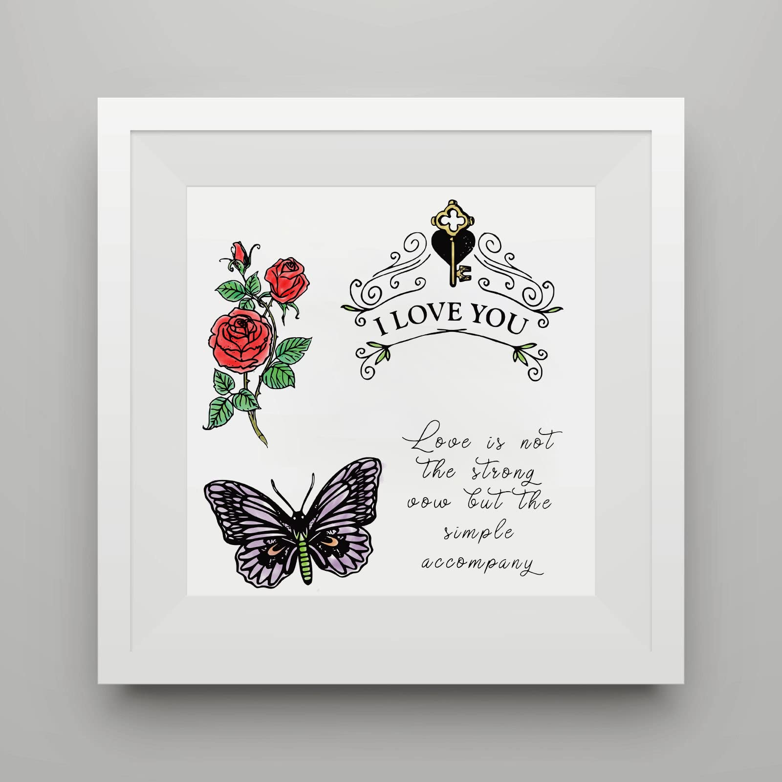Valentine's Day Love Letter Butterfly Clear Stamps Set - Transparent Silicone Stamps for DIY Card Making, Scrapbooking, Embossing & Paper Crafts - Perfect for Wedding Invitations, Greeting Cards & Album Decorations