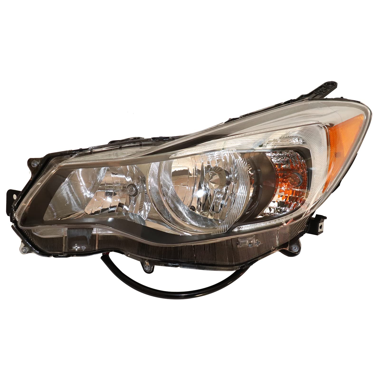 2012-2014 Subaru Impreza & XV Crosstrek Left Driver Side Headlight Assembly - Black Housing Halogen Headlamp with Clear Lens | Replacement for Damaged Headlights | Perfect for Night Driving & Auto Restoration Projects