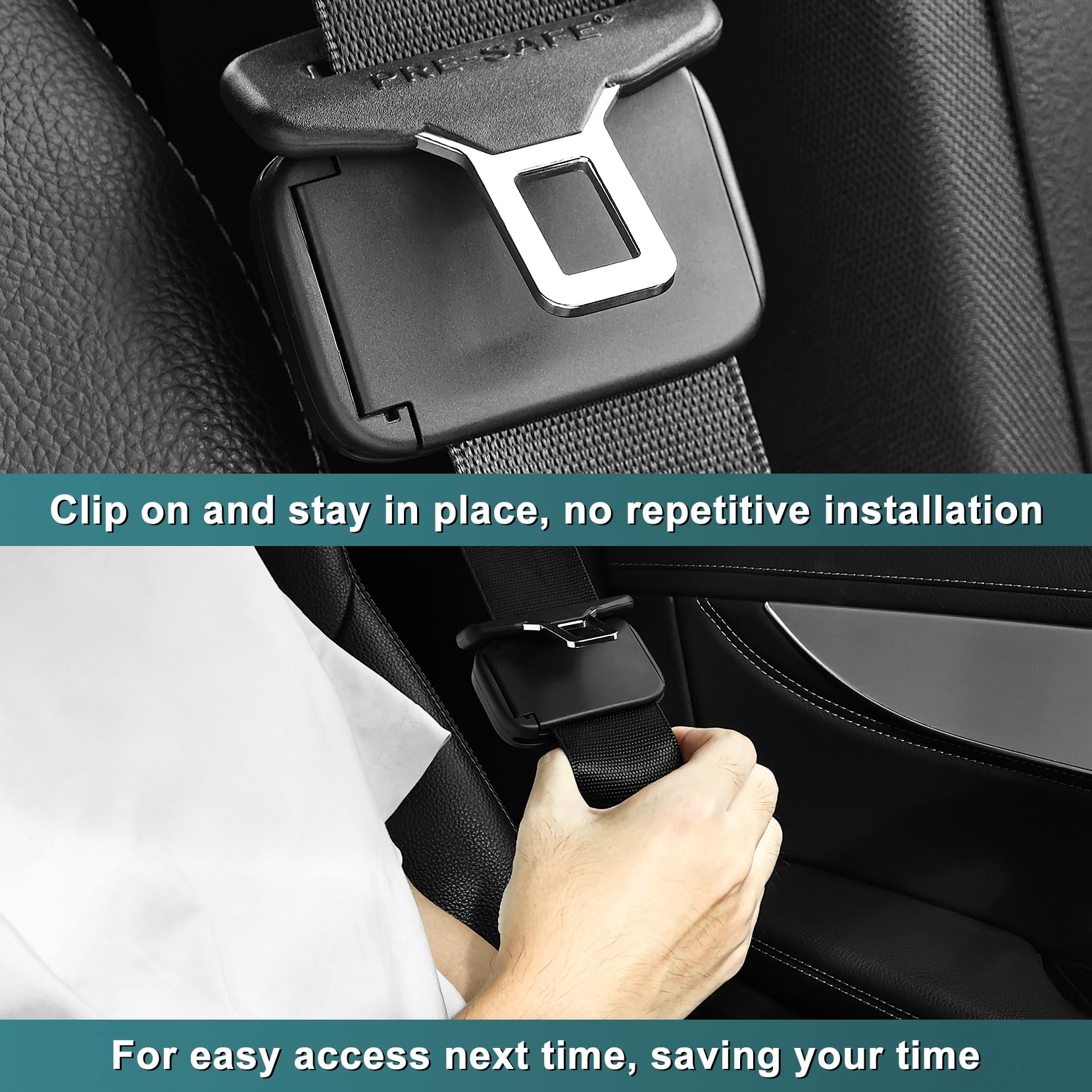 Universal Seat Belt Adjuster Clip for Car - 2 Pack Upgraded Comfortable Shoulder & Neck Belt Locking Protector - Perfect for Long Drives & Road Trips - Automotive Safety Accessories