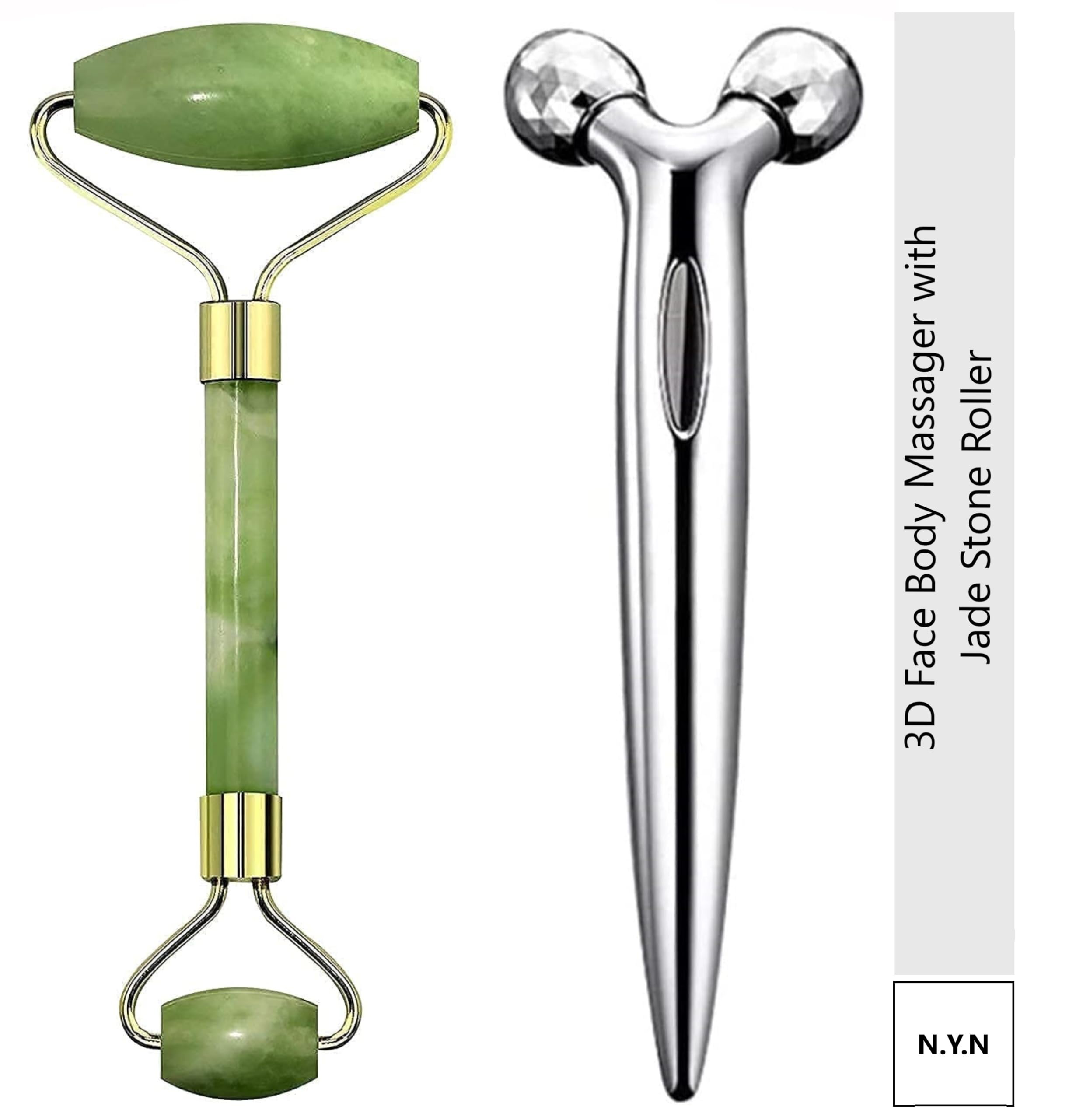 N.Y.N BEAUTY 3D Manual Face Roller for Skin Tightening & Wrinkle Reduction - Anti-Aging Facial Massager for Serum Application & Lymphatic Drainage - Perfect for Home Skincare Routine & Spa Treatments