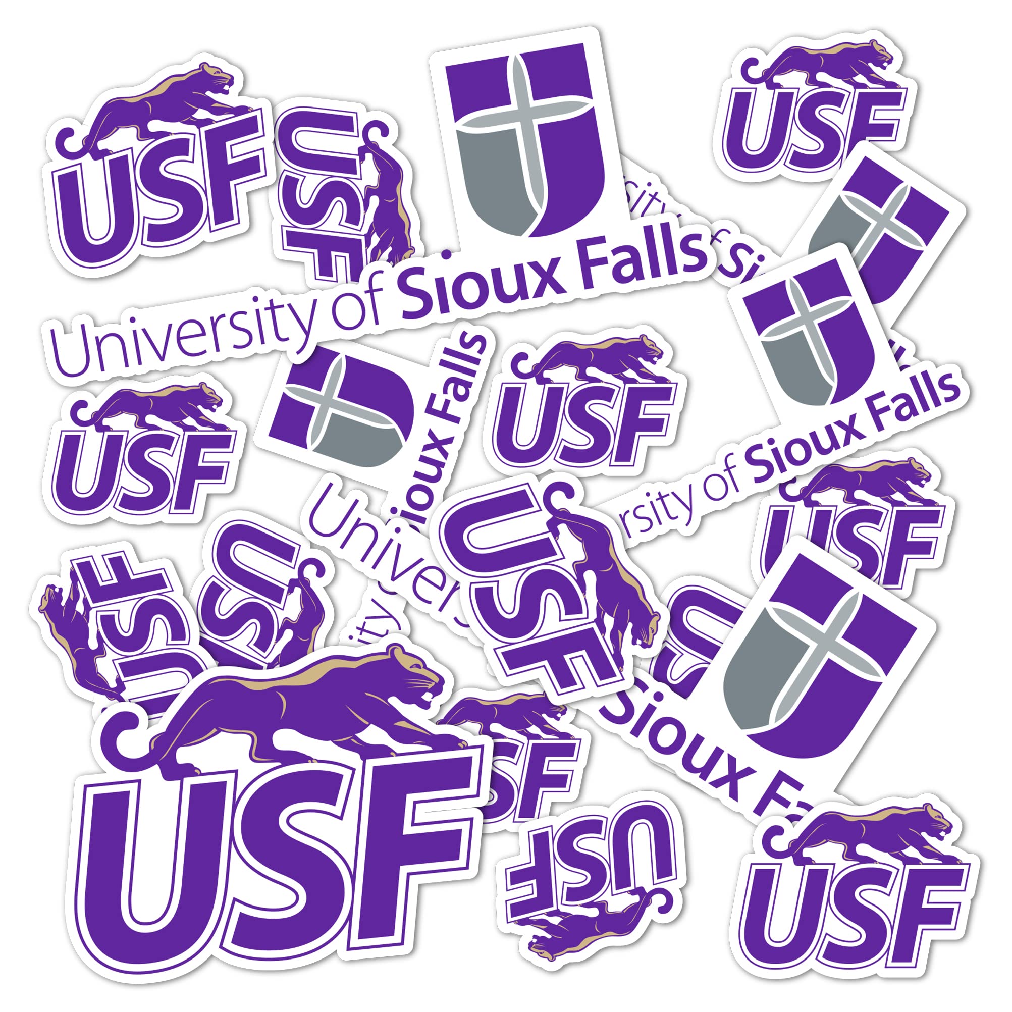 University of Sioux Falls Cougars Desert Cactus Vinyl Decals - 13.5x11 Inch Sticker Sheet for Laptop, Water Bottle, Car & Scrapbook (Type 1-1) - Perfect for School Spirit, College Decor & DIY Crafts