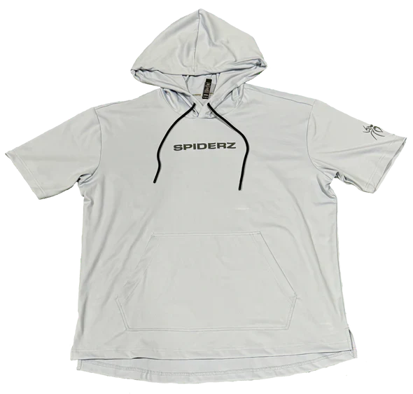 Spiderz Men's Short Sleeve Training Hoodie - Lightweight Workout Jacket for Gym & Running (Black, Navy, Gray) - Perfect for Fitness, Jogging & Casual Wear