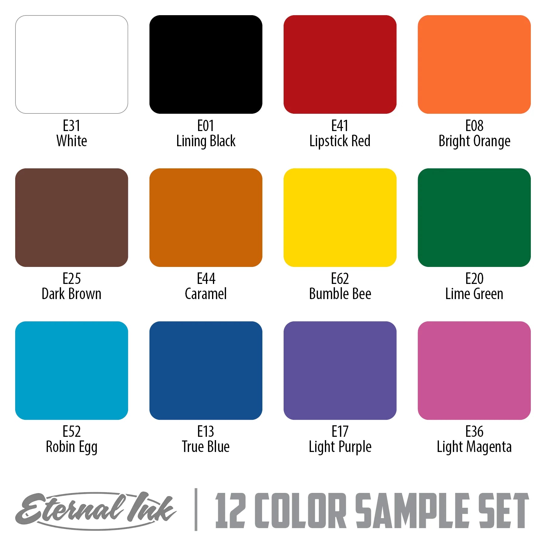 Eternal Ink Sample Set - Premium Tattoo Ink Collection for Artists & Beginners - Perfect for Tattoo Practice, Training & Professional Use