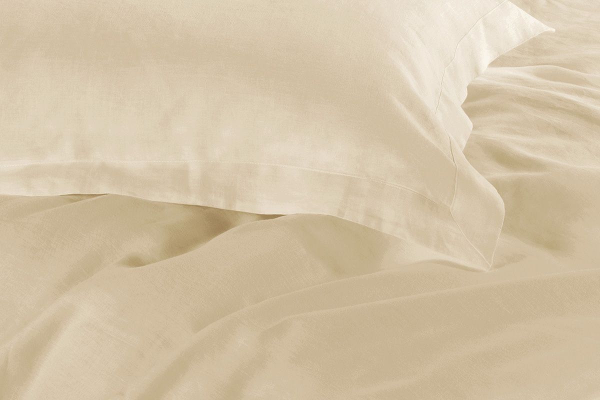 1000 Thread Count Super King Size Yellow Cream Duvet Cover Set - Luxury Soft Bedding for Master Bedroom & Guest Room