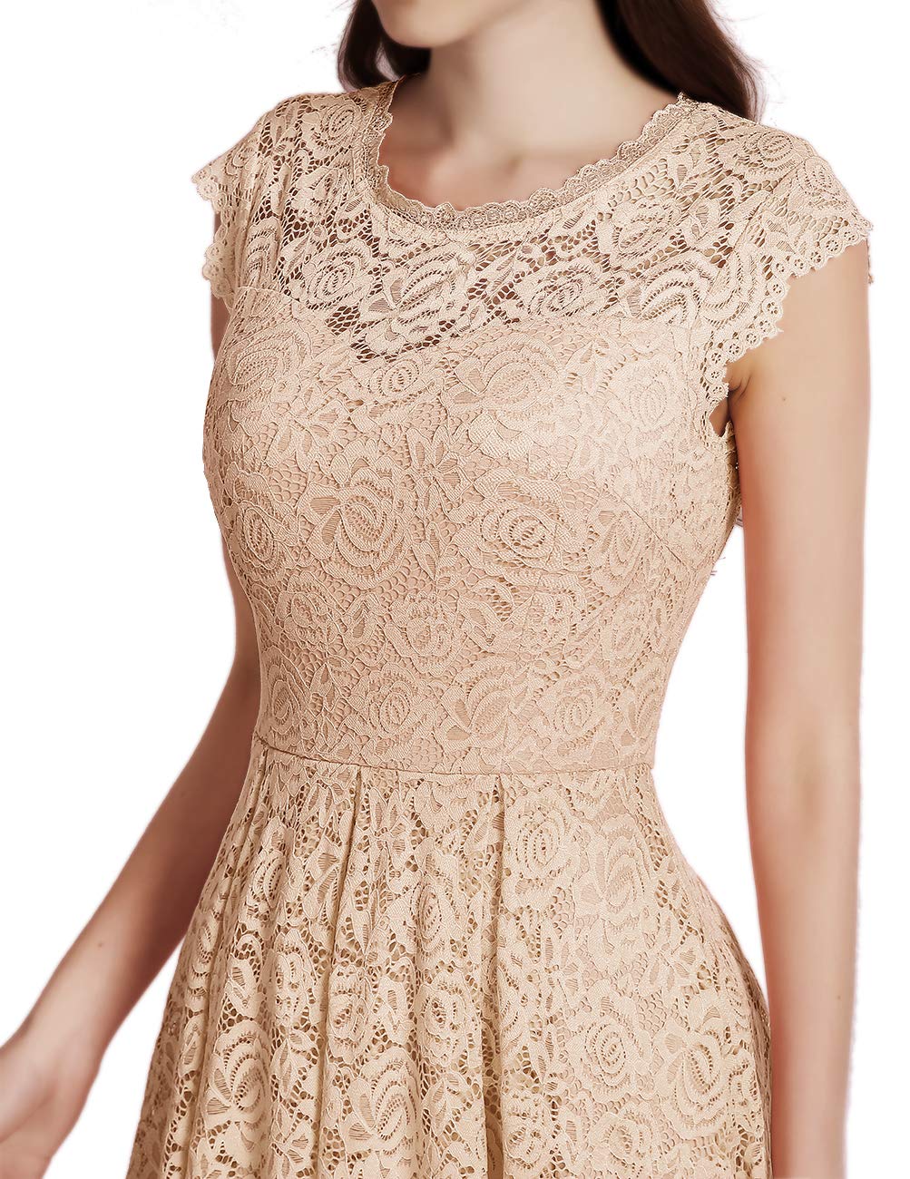 Meetjen Floral Lace Prom Graduation Cocktail Dress for Women - Elegant A-line Wedding Guest Dress for Parties, Formal Events & Special Occasions
