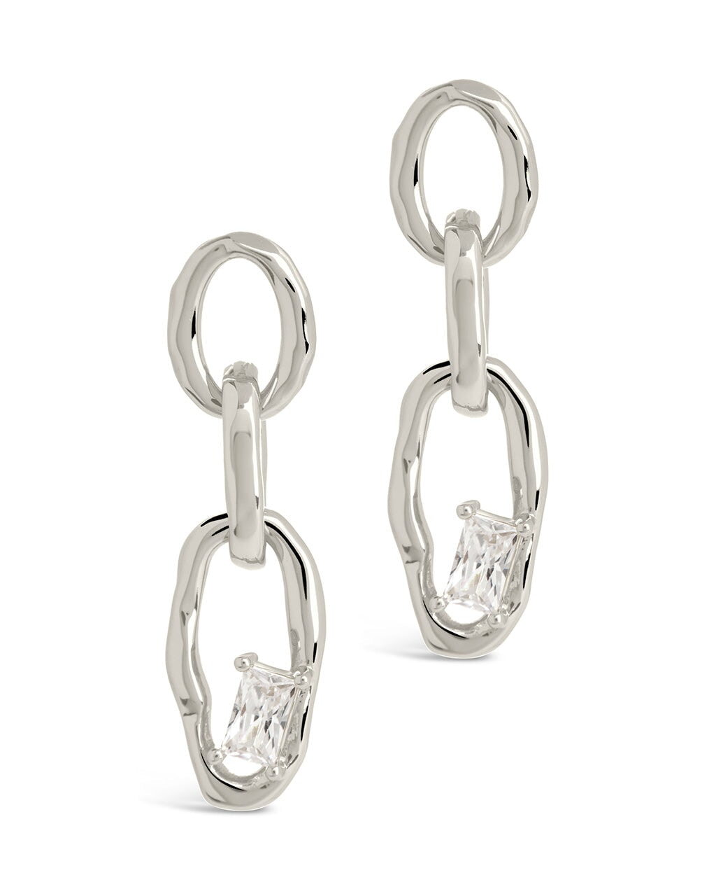 Estelle CZ Linked Drop Earrings for Women - Sparkling Cubic Zirconia Dangle Earrings - Perfect for Weddings, Parties & Evening Events