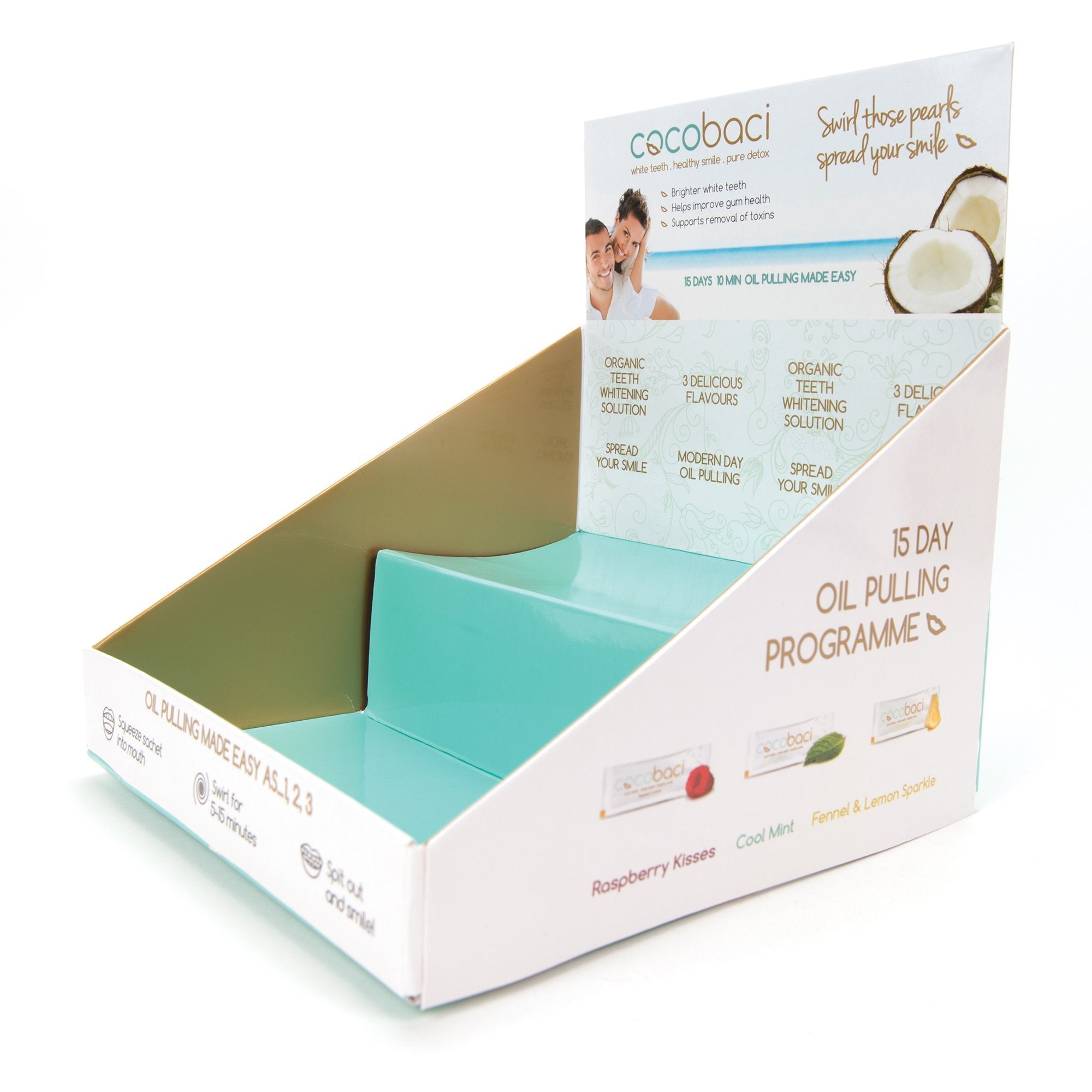 Cocobaci Oil Pulling Kit with 20 Coconut Oil Sachets - Natural Teeth Whitening & Oral Care Solution - Perfect for Home Use & Travel Dental Hygiene
