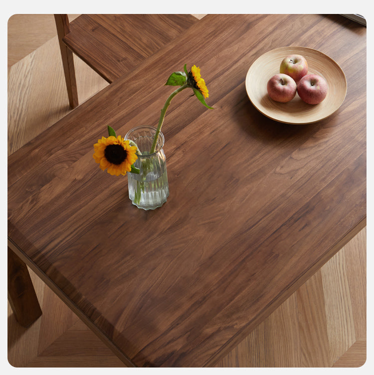 Premium Solid Wood Dining Table - Black Walnut, Ash & Red Oak - Large Farmhouse Style Table for Family Gatherings & Dinner Parties