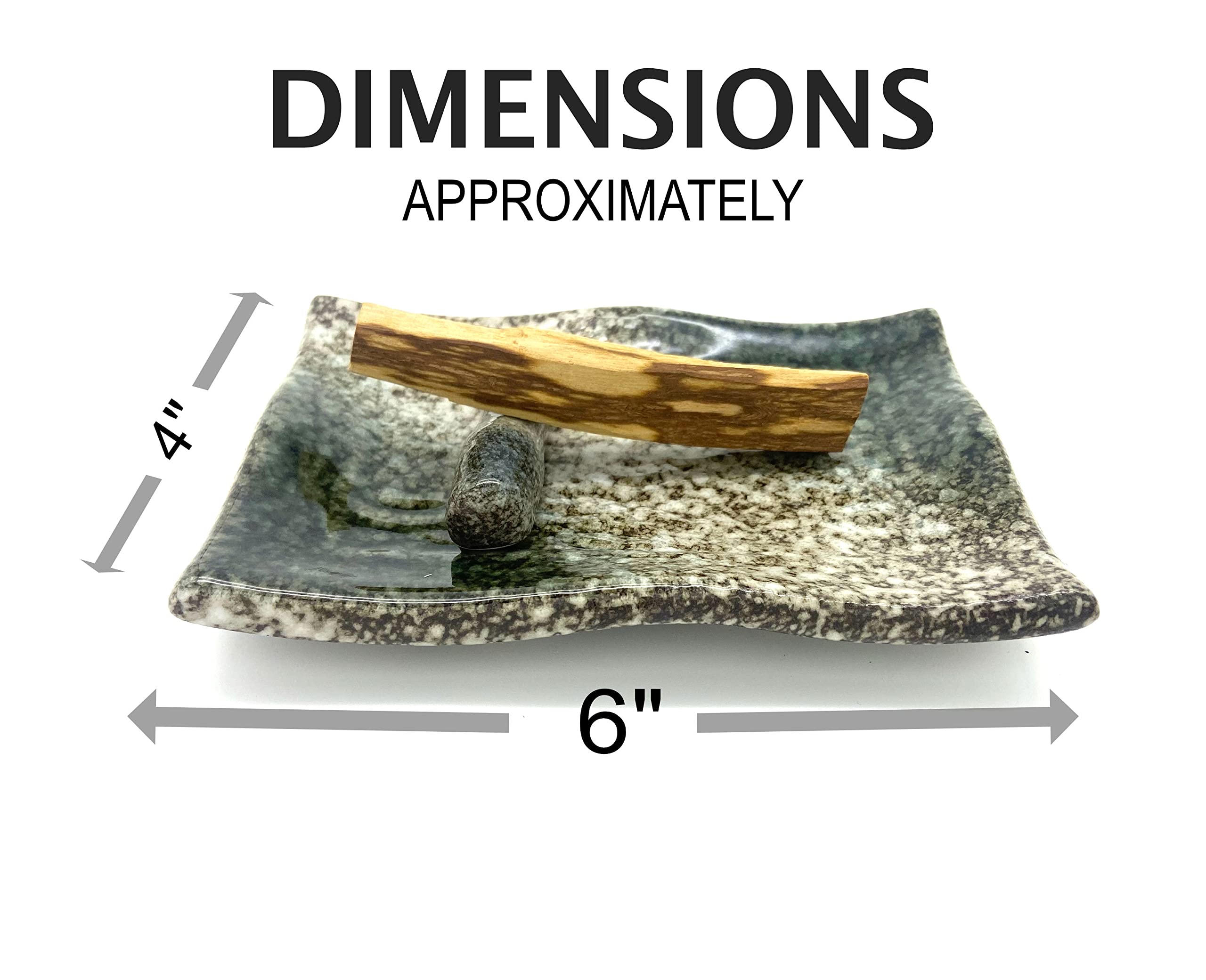 TOBOHU Rectangle Ceramic Palo Santo Holder - Incense Burner for Palo Santo Sticks & Wood - Aromatherapy Essential Oil Diffuser - Perfect for Meditation, Yoga, Relaxation and Spiritual Cleansing Rituals