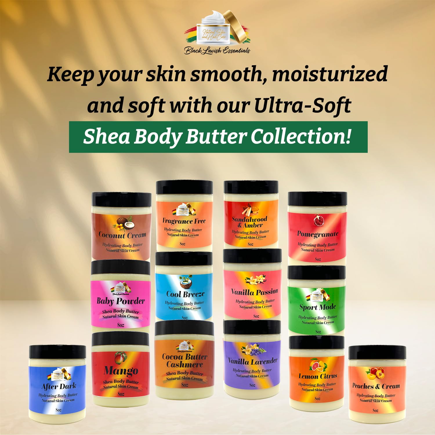 Ultra-Soft Shea Body Butter for Dry Skin - Natural Hydrating Lotion with Aloe Vera, Argan Oil & Rosehip Oil (Mango Scent, 8oz) | Deep Moisturizing Cream for Radiant Skin - Perfect for Daily Use, After Shower & Nighttime Skincare Routine