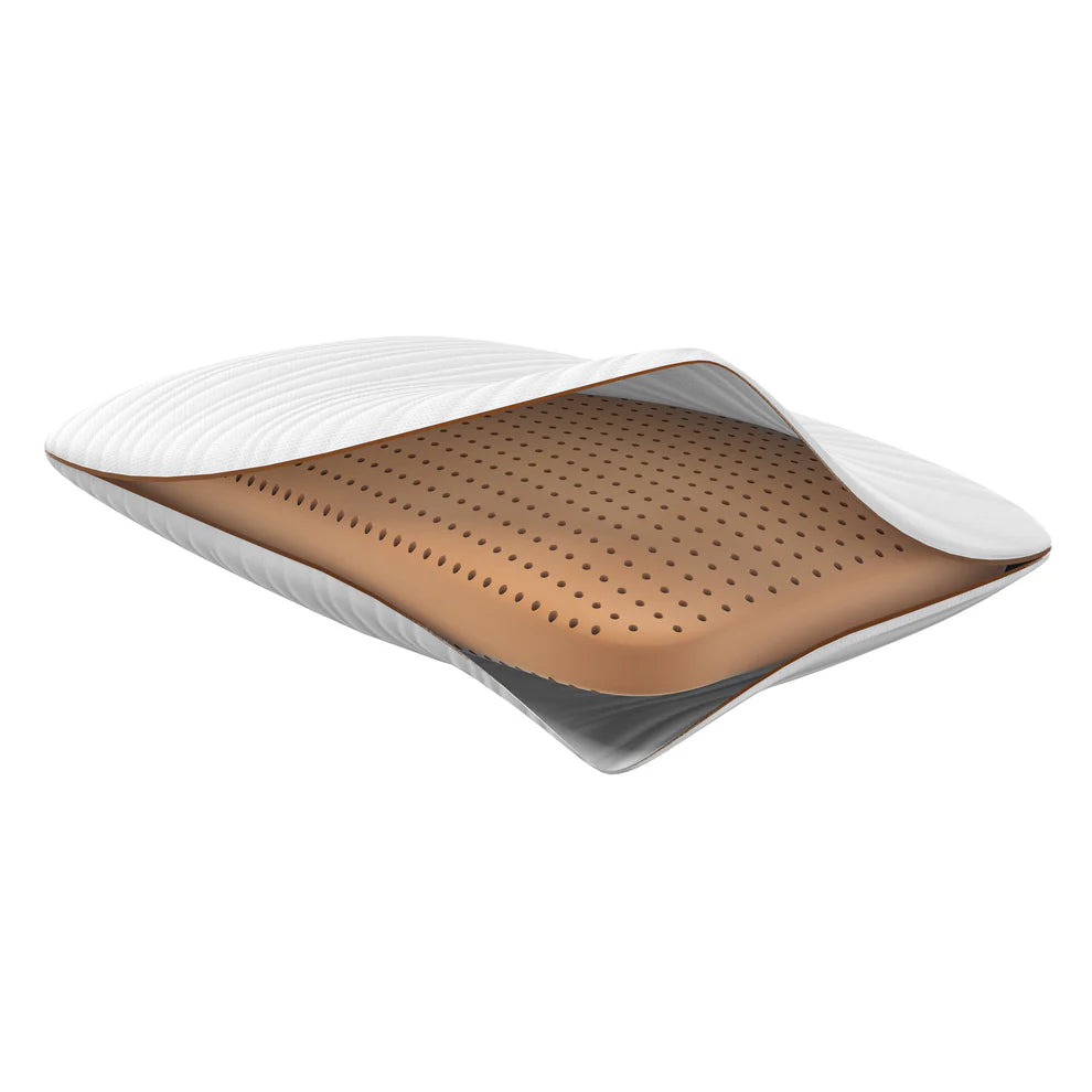 Breathable Copper Infused Memory Foam Pillow with Removable Washable Cover - Ideal for Side Sleepers & Hot Sleepers, Promotes Cool Comfort for Better Sleep