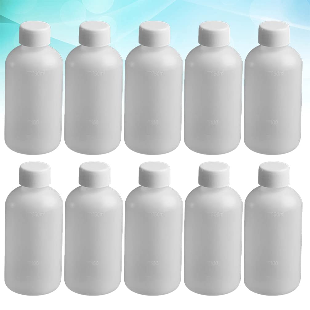Balacoo 16oz Narrow Mouth Bottle with Lid - Chemical Mixing Container, Liquid Storage & Sample Container - Durable White Thickened Plastic for Lab, Pharmacy & DIY Use
