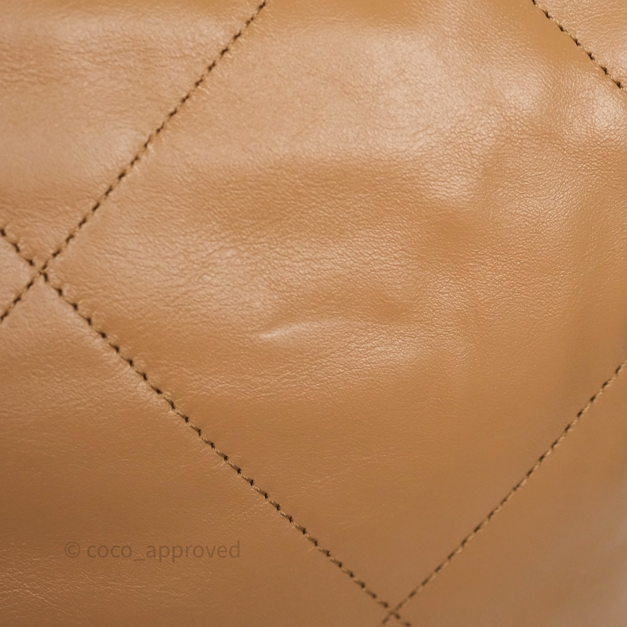 Chanel 22 Small Handbag in Beige Shiny Calfskin Leather with Aged Gold Hardware - Luxury Crossbody Bag for Women, Perfect for Date Night & Evening Events
