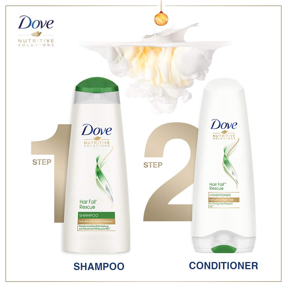 Dove Hair Fall Rescue Conditioner for Weak & Frizzy Hair - Reduces Hair Loss, Strengthens & Protects - Sunflower Extract Formula - 80ml | Daily Hair Care for Damaged & Thinning Hair