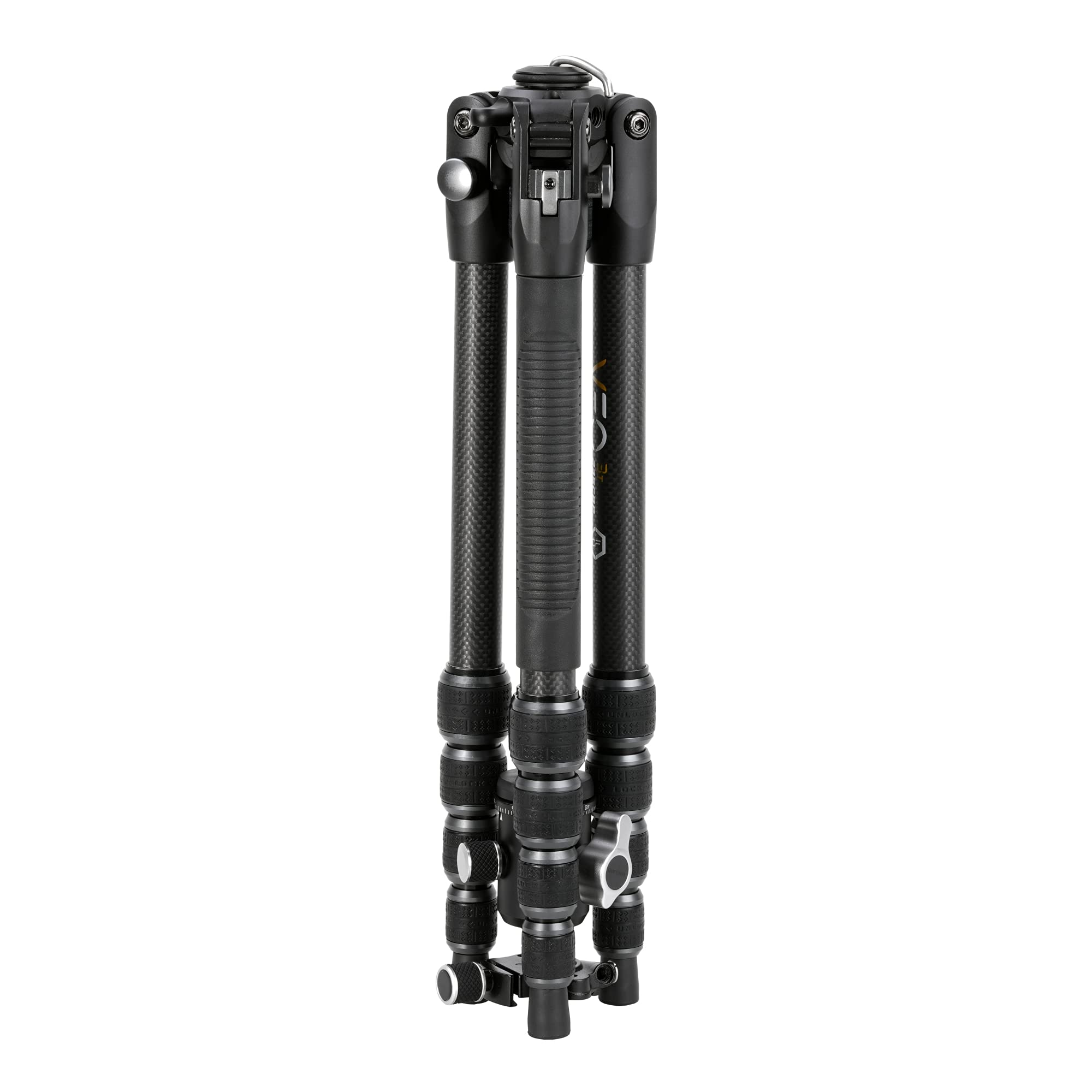 Vanguard VEO3T235CBP Carbon Fiber Travel Tripod with Ball Head - Lightweight & Compact for Travel Photography, Vlogging, and Outdoor Adventures - Includes Removable Pan Handle & Quick Shoe with Built-in Smartphone Holder