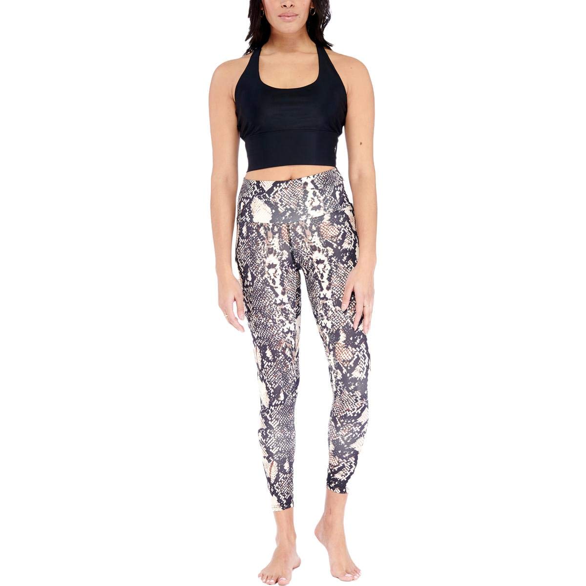 Electric Yoga Pants for Women - Snake Print High Waisted Workout Leggings - Gray Stretchy Gym Tights for Yoga, Pilates & Running - Perfect for Fitness, Lounge & Travel