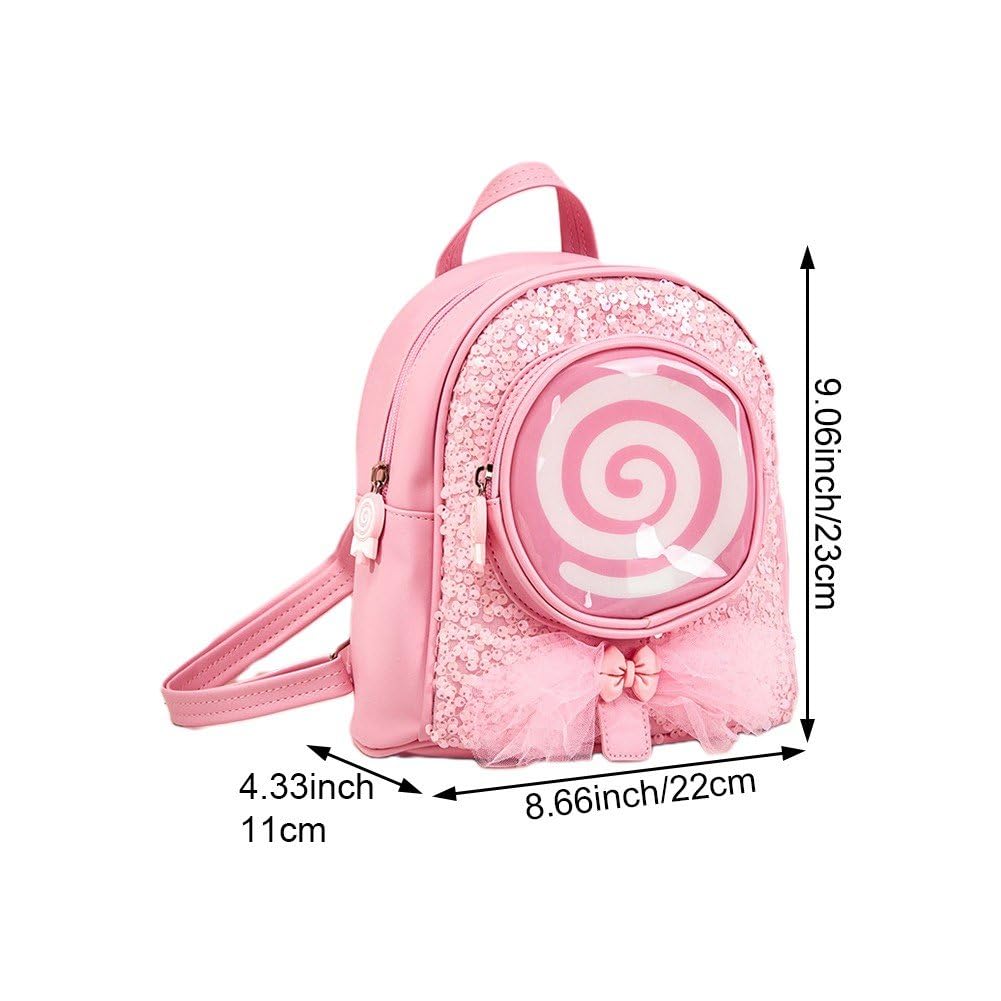 **Cute Cartoon Candy LED Light Backpack for Girls - School Bag with Shoulder Strap, Travel & Outdoor Backpack for Kids** - Perfect for School, Travel, Hiking & Daily Use