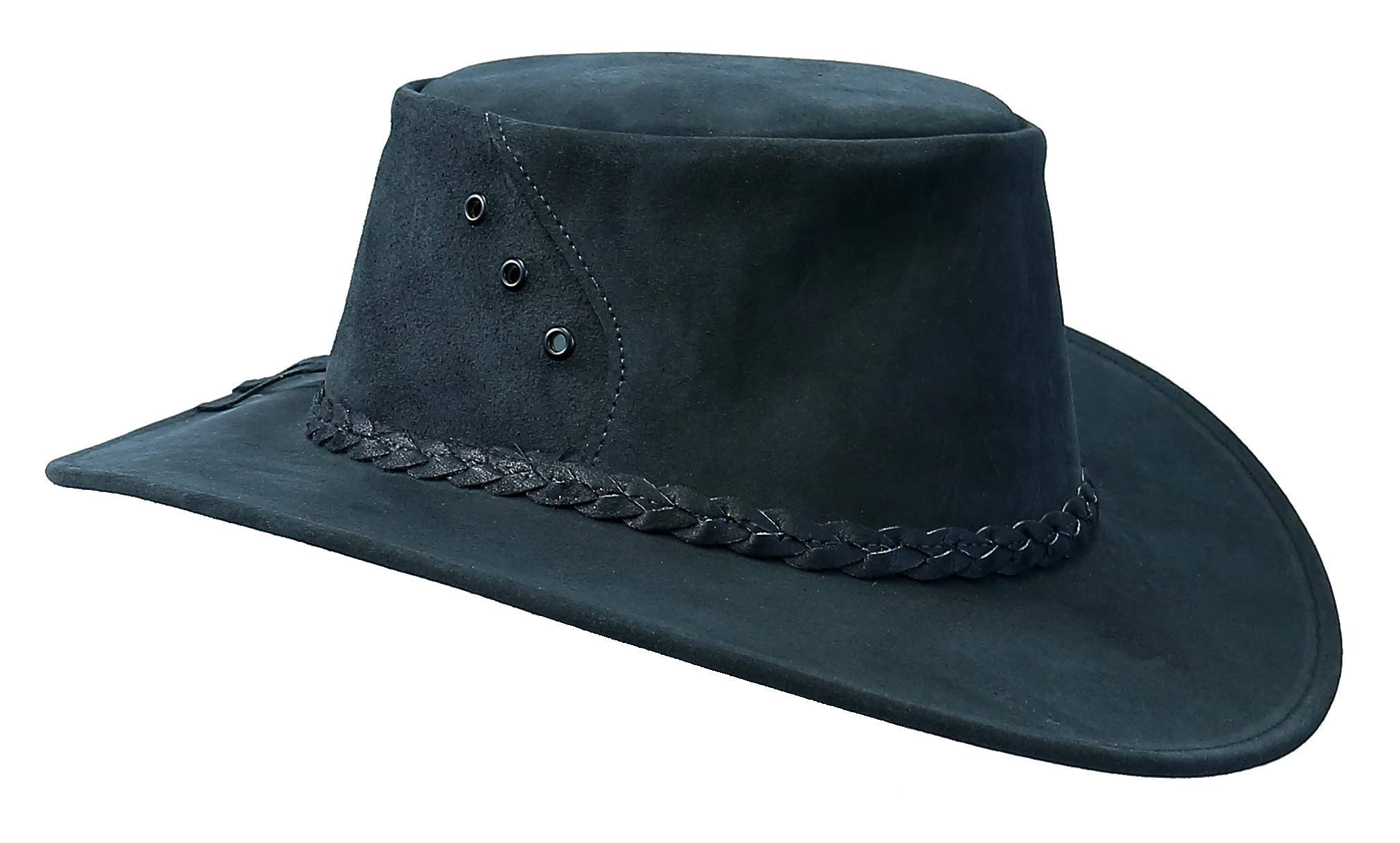 Alice Mossback Genuine Leather Cowboy Hat with 3-Strand Braid Hatband - Rust Brown Western Style Hat for Men & Women | Perfect for Rodeo, Country Music Festivals & Outdoor Adventures