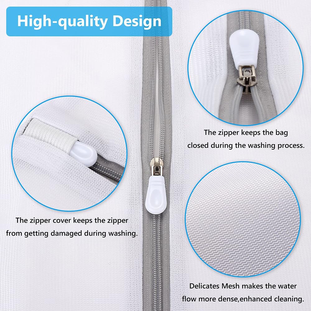Upgraded Mesh Laundry Bags for Delicates with Hanging Ring - 12x16 Inches Washing Machine Bags (1 Medium) - Perfect for Bras, Lingerie, Baby Clothes & Travel Laundry Organization